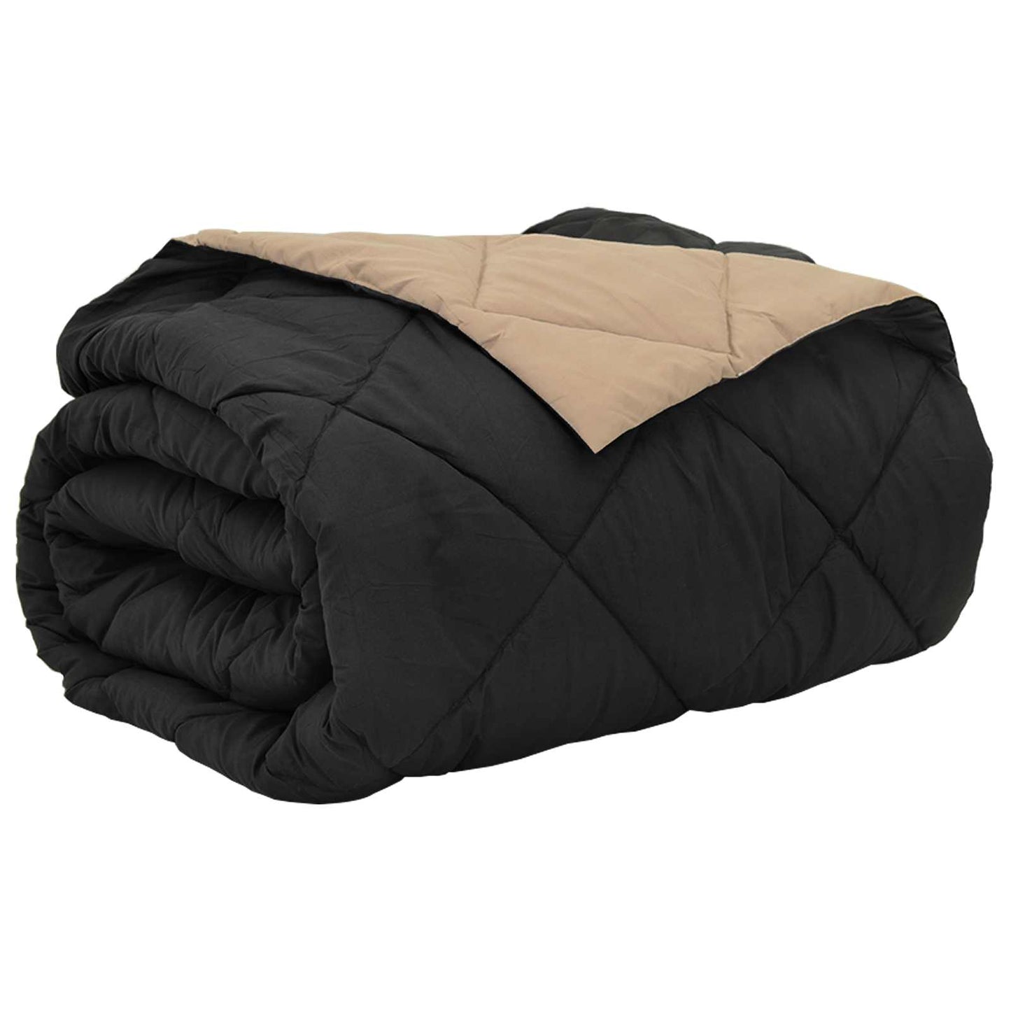 Zomerdekbed Zwart en Taupe 200 x 200 cm Microfiber is nu te koop bij PeponiXL, paradijselijk wonen!