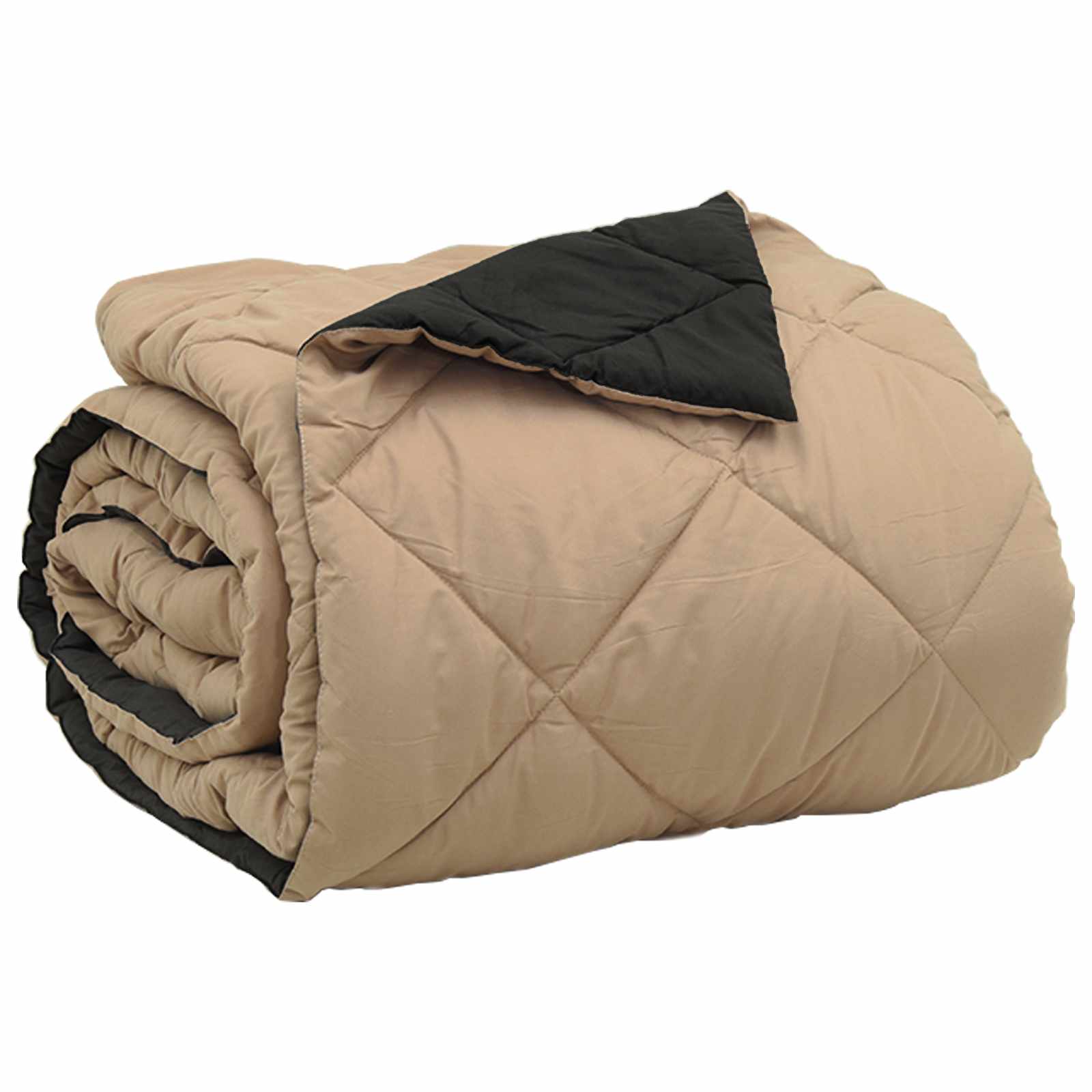 Zomerdekbed Zwart en Taupe 200 x 200 cm Microfiber is nu te koop bij PeponiXL, paradijselijk wonen!