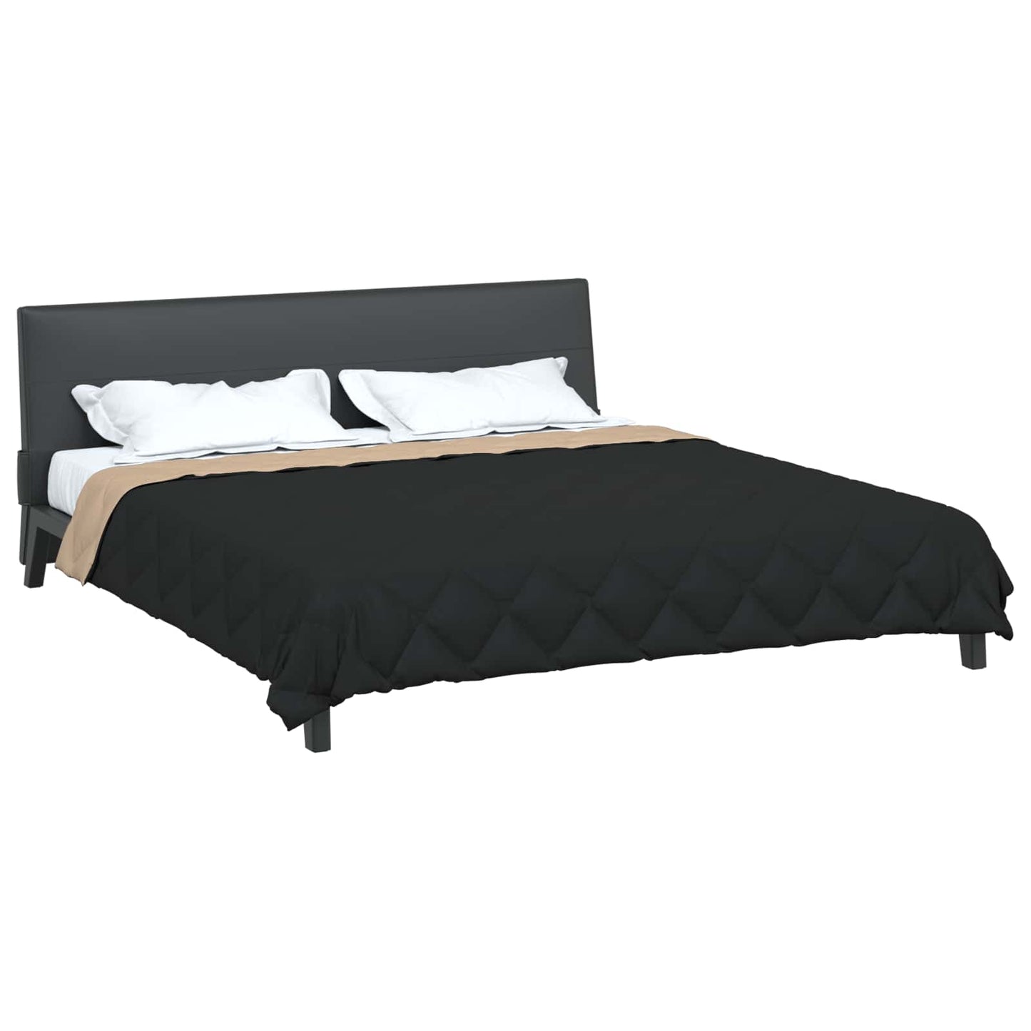 Zomerdekbed Zwart en Taupe 200 x 200 cm Microfiber is nu te koop bij PeponiXL, paradijselijk wonen!