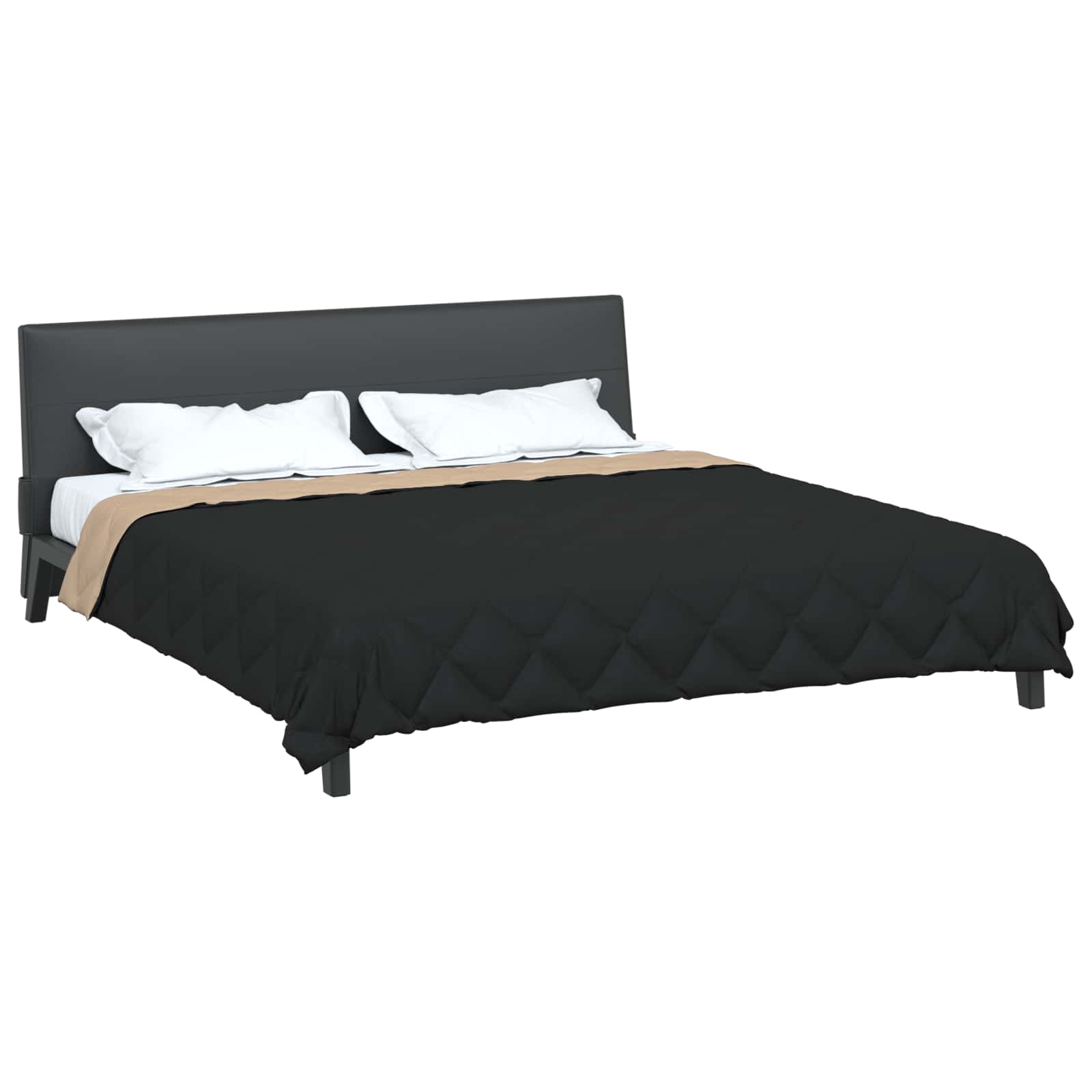 Zomerdekbed Zwart en Taupe 200 x 200 cm Microfiber is nu te koop bij PeponiXL, paradijselijk wonen!