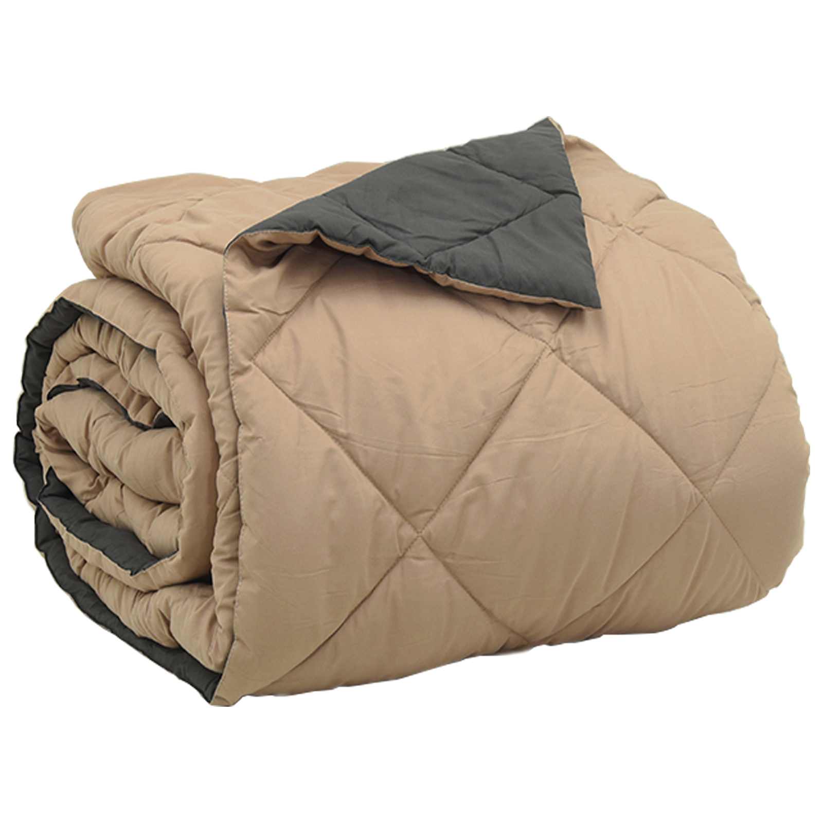 Vol jaar dekbed Antraciet en Taupe 220 x 240 cm Microfiber is nu te koop bij PeponiXL, paradijselijk wonen!