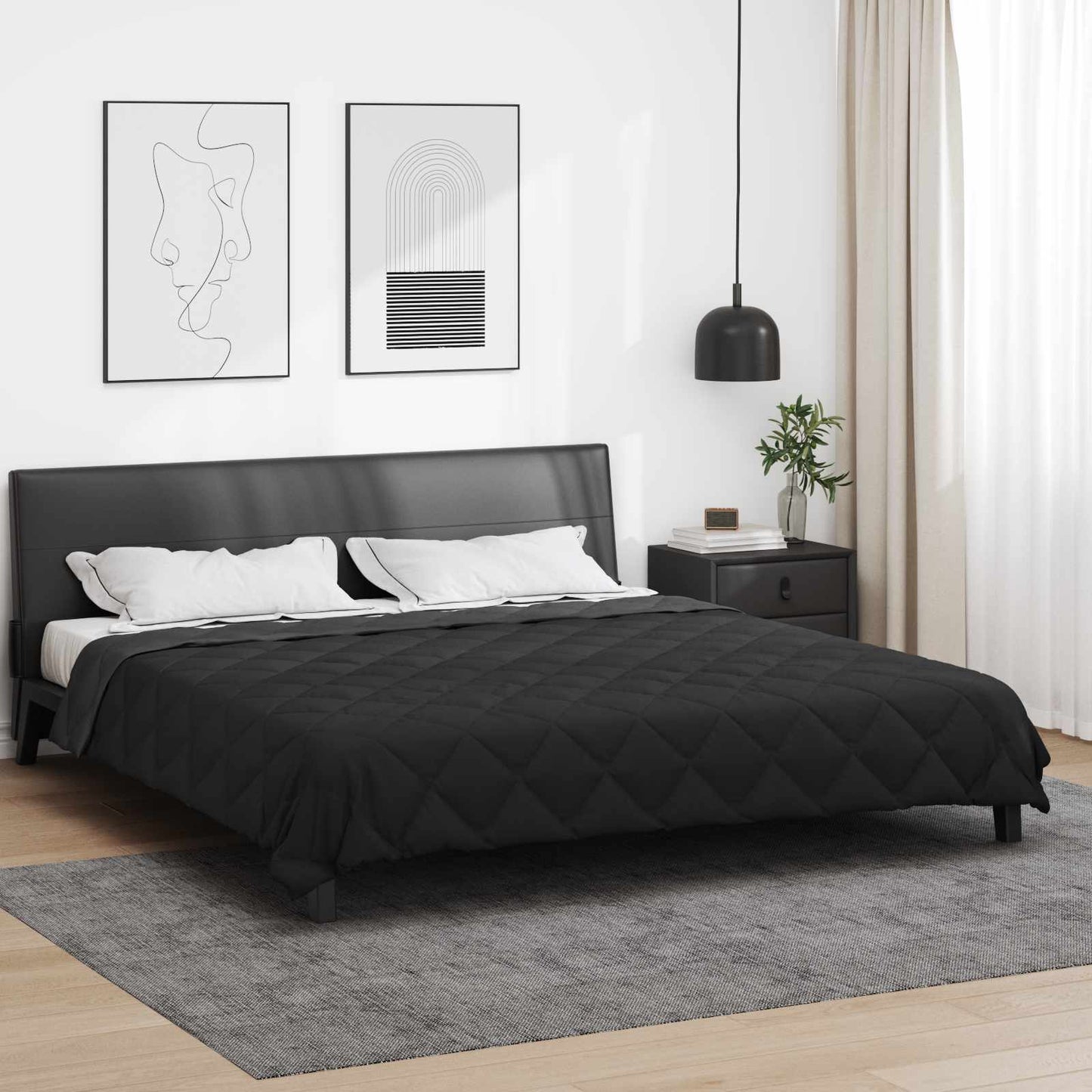 Vol jaar dekbed Zwart en Anthraciet 220 x 240 cm Microfiber is nu te koop bij PeponiXL, paradijselijk wonen!