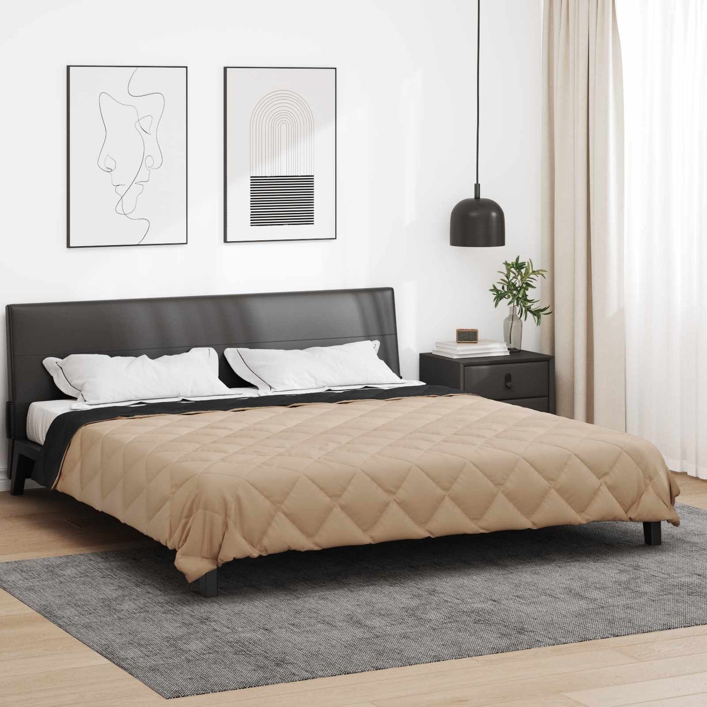 Vol jaar dekbed Zwart en Taupe 200 x 220 cm Microfiber is nu te koop bij PeponiXL, paradijselijk wonen!