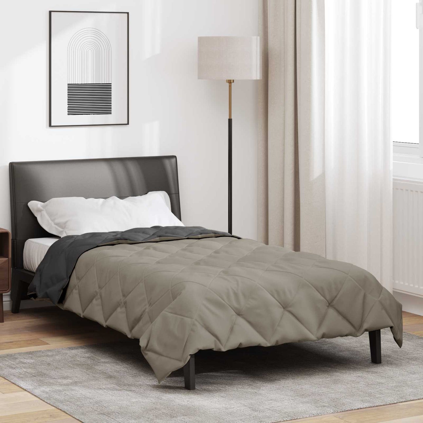 Vol jaar dekbed Lichtgrijs en Antraciet 155 x 220 cm Microfiber is nu te koop bij PeponiXL, paradijselijk wonen!