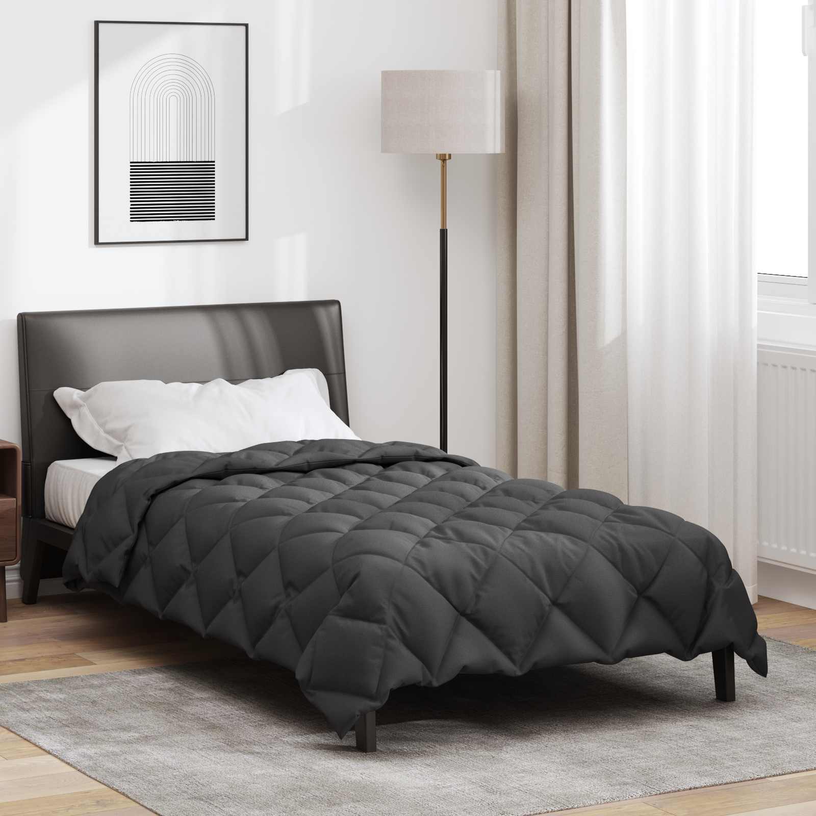 Winter Dekbed Antraciet 140 x 220 cm Microfiber is nu te koop bij PeponiXL, paradijselijk wonen!