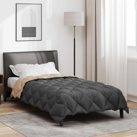 Winter Dekbed Antraciet en Taupe 135 x 200 cm Microfiber is nu te koop bij PeponiXL, paradijselijk wonen!