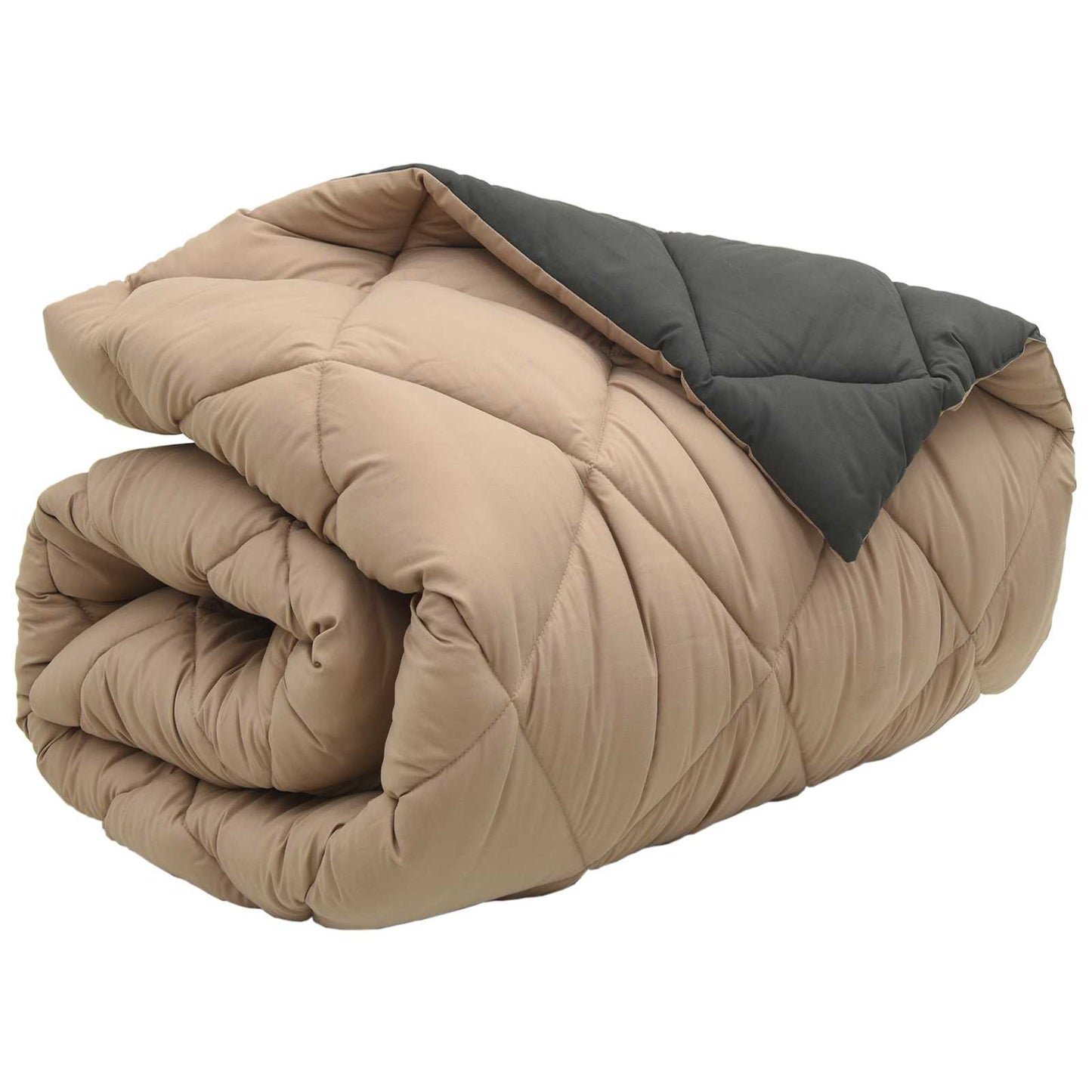 Winter Dekbed Antraciet en Taupe 135 x 220 cm Microfiber is nu te koop bij PeponiXL, paradijselijk wonen!