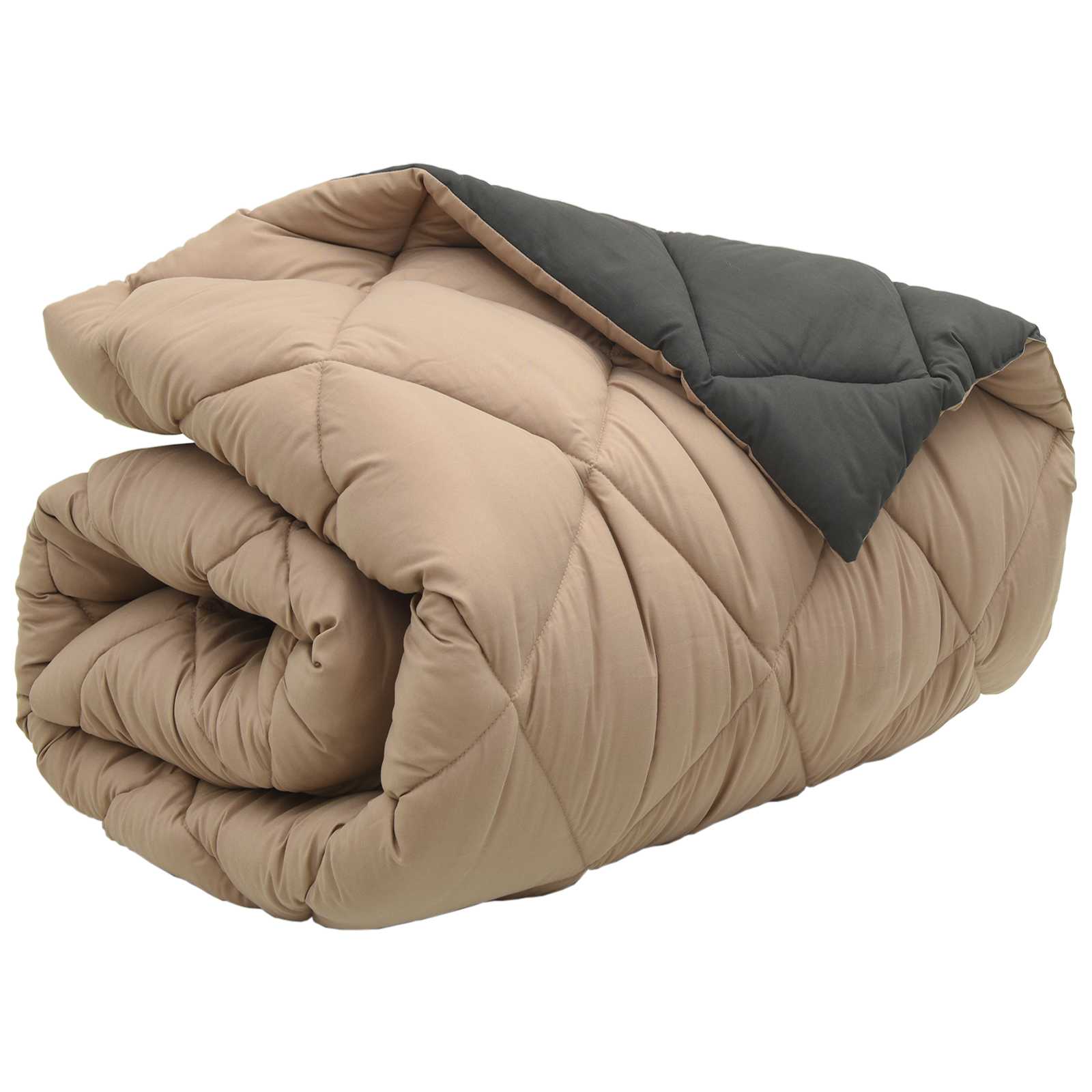 Winter Dekbed Antraciet en Taupe 135 x 220 cm Microfiber is nu te koop bij PeponiXL, paradijselijk wonen!