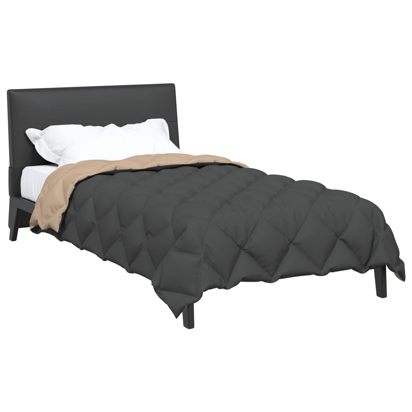 Winter Dekbed Antraciet en Taupe 135 x 220 cm Microfiber is nu te koop bij PeponiXL, paradijselijk wonen!