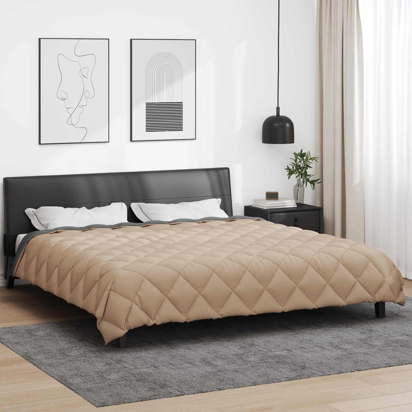 Winter Dekbed Antraciet en Taupe 200 x 220 cm Microfiber is nu te koop bij PeponiXL, paradijselijk wonen!
