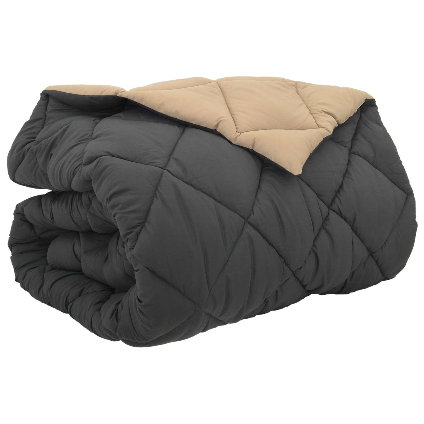 Winter Dekbed Antraciet en Taupe 220 x 260 cm Microfiber is nu te koop bij PeponiXL, paradijselijk wonen!