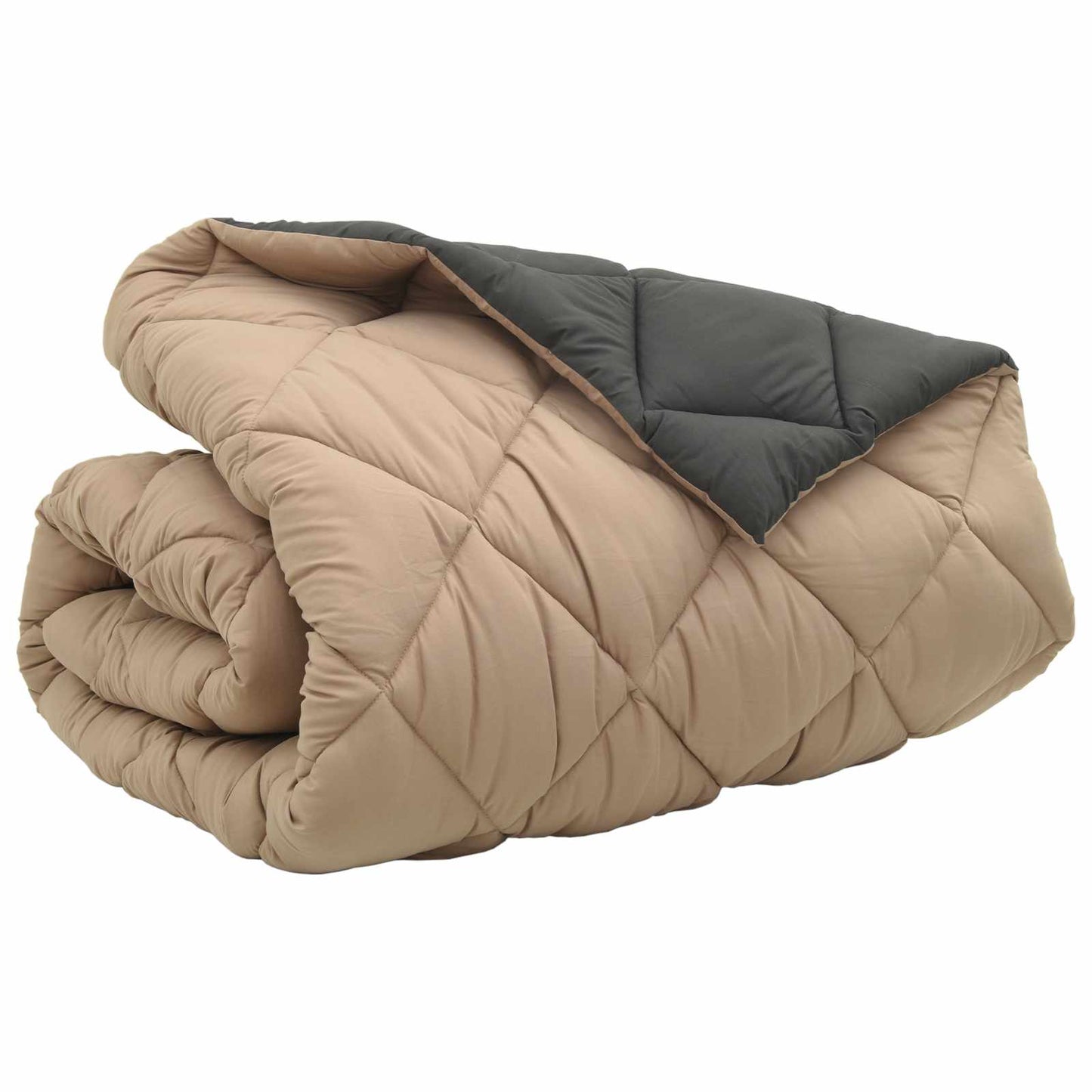 Winter Dekbed Antraciet en Taupe 220 x 260 cm Microfiber is nu te koop bij PeponiXL, paradijselijk wonen!