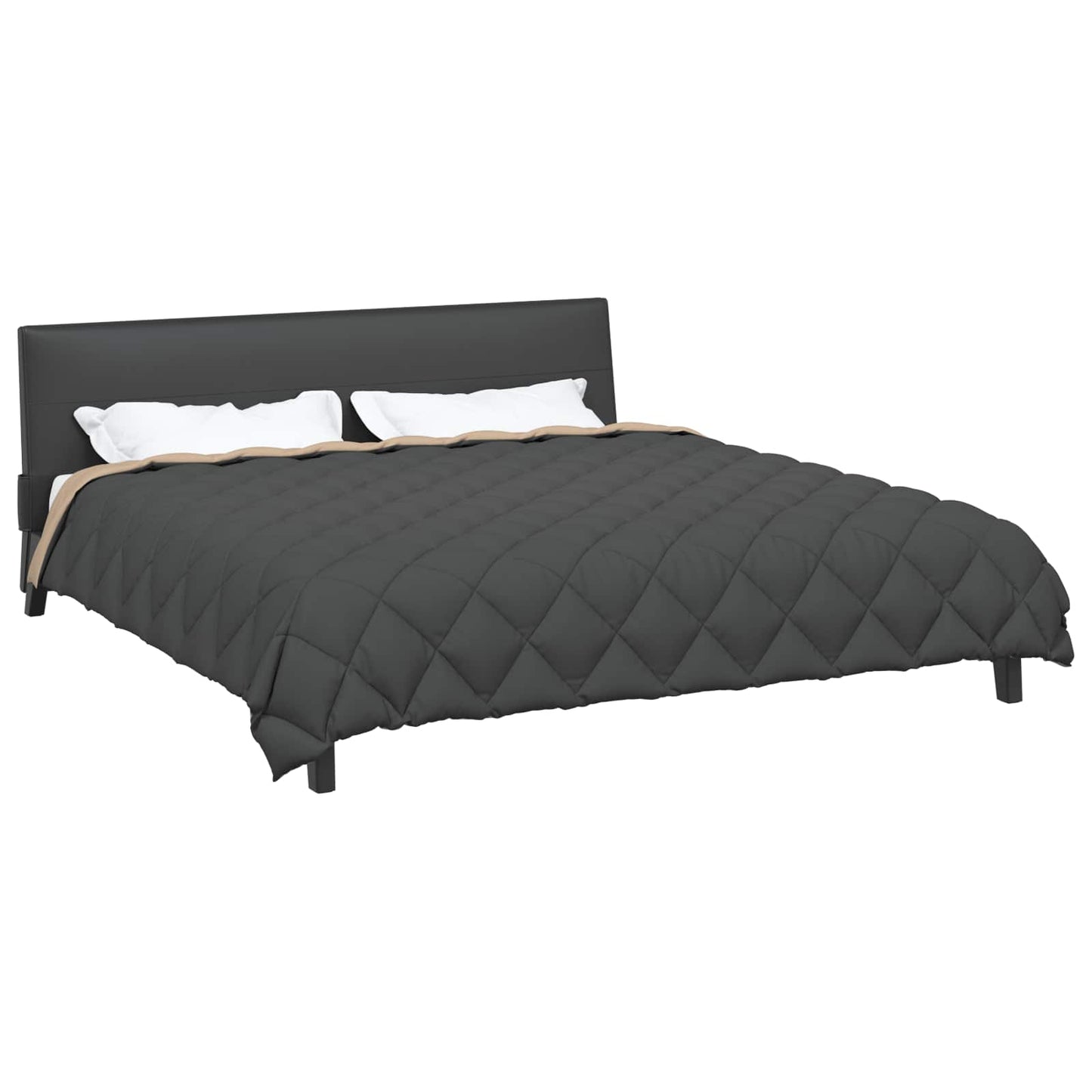Winter Dekbed Antraciet en Taupe 220 x 260 cm Microfiber is nu te koop bij PeponiXL, paradijselijk wonen!