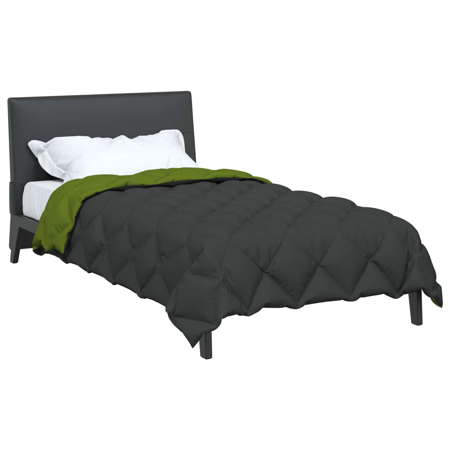 Winter Dekbed Groen en Antraciet 140 x 200 cm Microfiber is nu te koop bij PeponiXL, paradijselijk wonen!