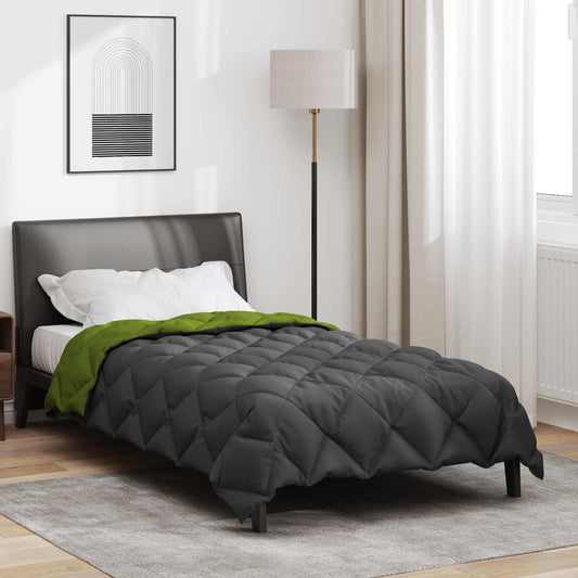 Winter Dekbed Groen en Antraciet 140 x 220 cm Microfiber is nu te koop bij PeponiXL, paradijselijk wonen!