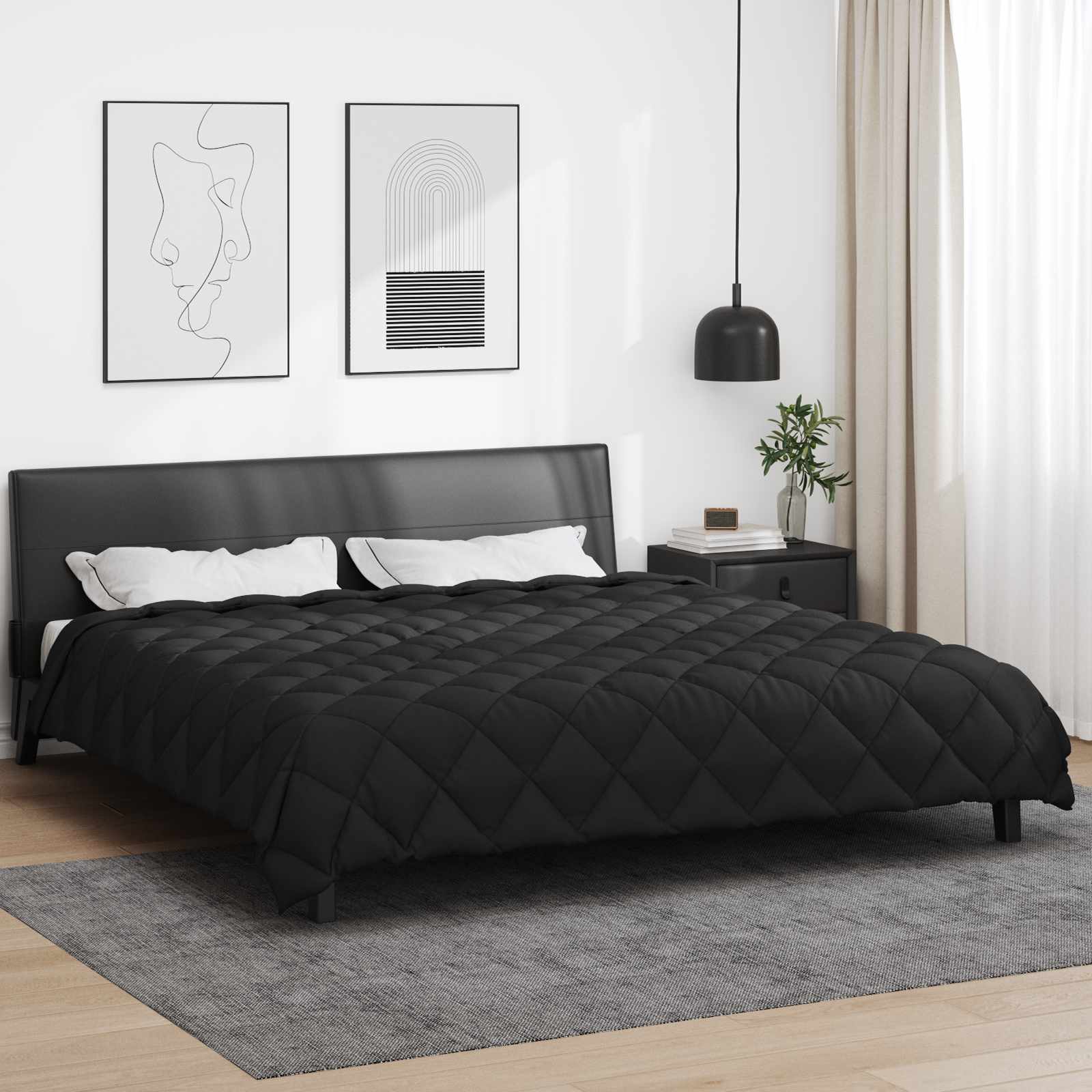 Winter Dekbed Zwart 200 x 240 cm Microfiber is nu te koop bij PeponiXL, paradijselijk wonen!