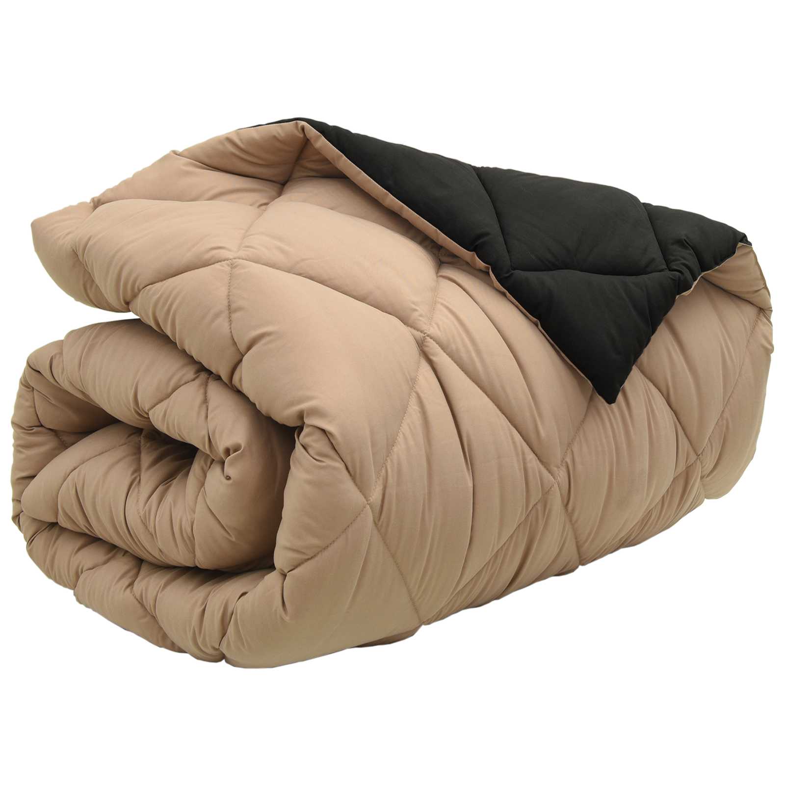 Winter Dekbed Zwart en Taupe 135 x 220 cm Microfiber is nu te koop bij PeponiXL, paradijselijk wonen!