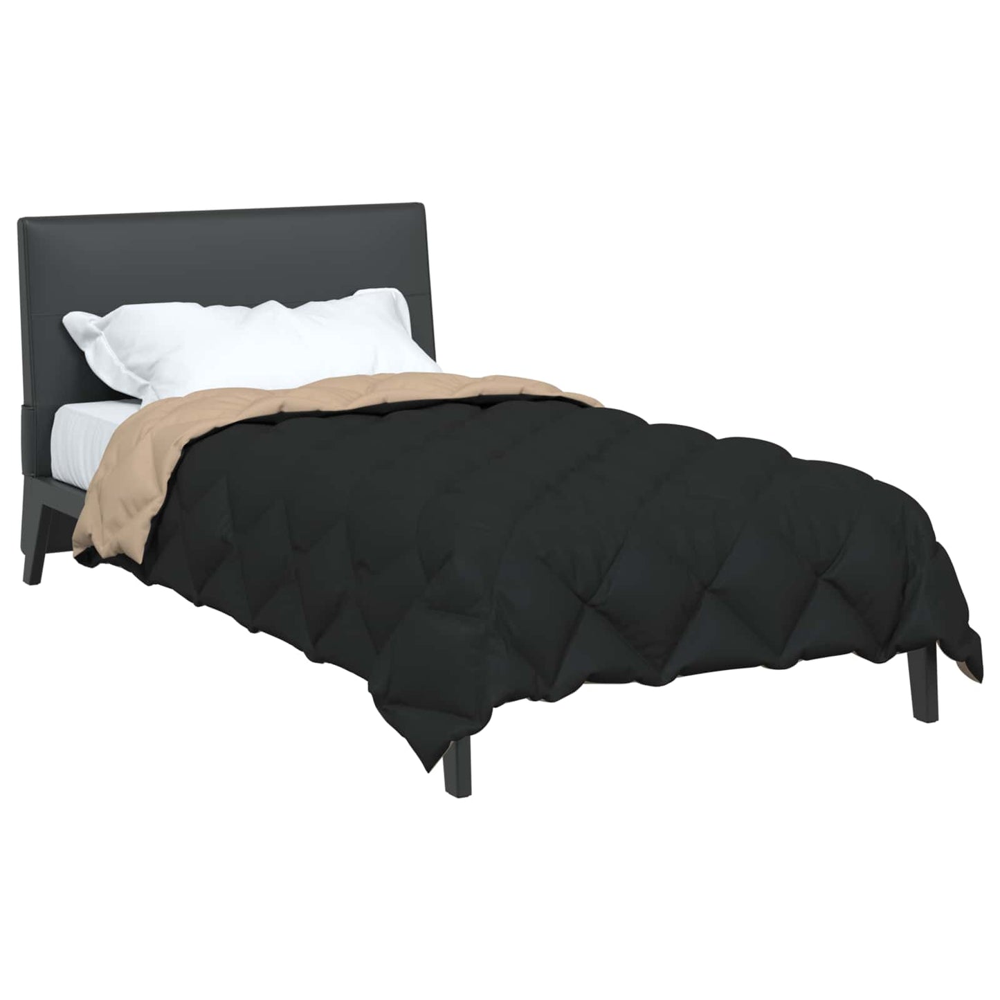 Winter Dekbed Zwart en Taupe 135 x 220 cm Microfiber is nu te koop bij PeponiXL, paradijselijk wonen!