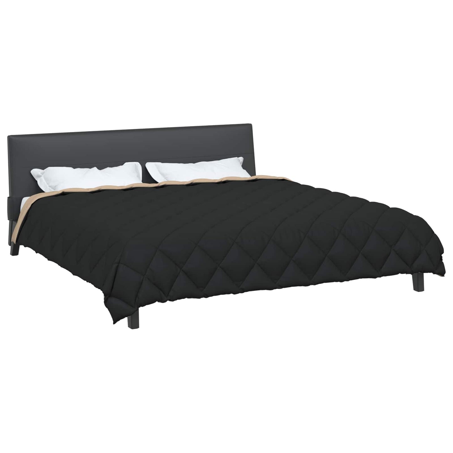 Winter Dekbed Zwart en Taupe 220 x 260 cm Microfiber is nu te koop bij PeponiXL, paradijselijk wonen!