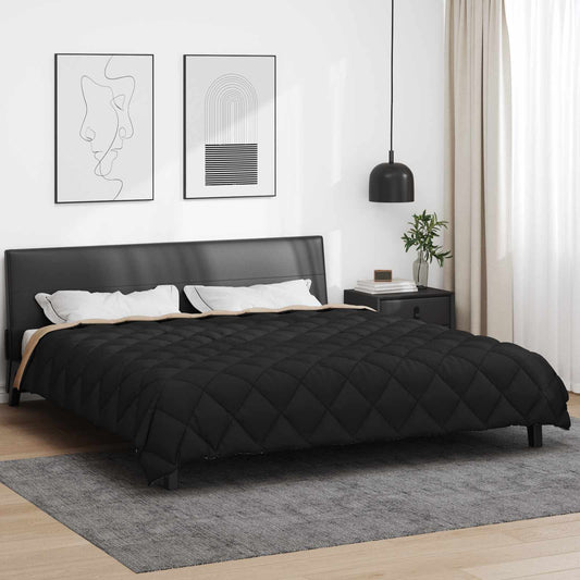 Winter Dekbed Zwart en Taupe 240 x 260 cm Microfiber is nu te koop bij PeponiXL, paradijselijk wonen!