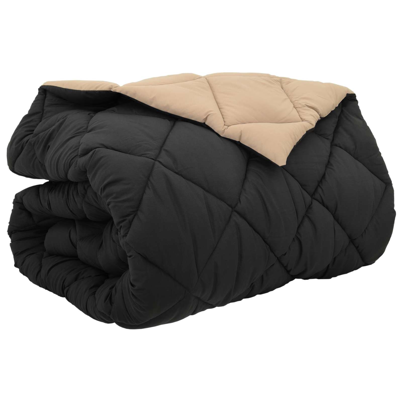 Winter Dekbed Zwart en Taupe 240 x 260 cm Microfiber is nu te koop bij PeponiXL, paradijselijk wonen!