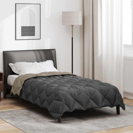 Winter Dekbed Lichtgrijs en Antraciet 155 x 220 cm Microfiber is nu te koop bij PeponiXL, paradijselijk wonen!