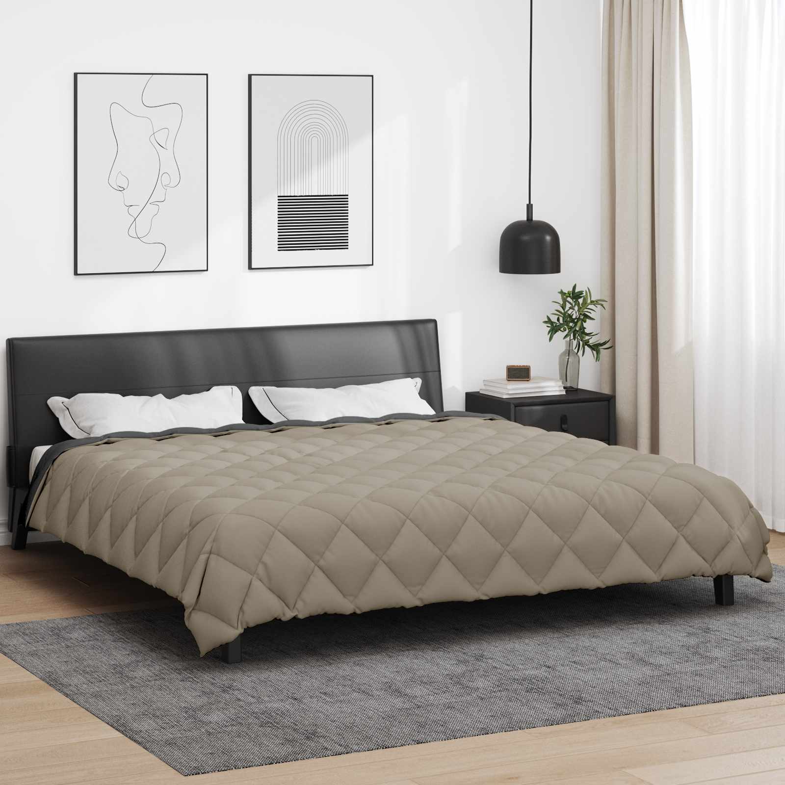 Winter Dekbed Lichtgrijs en Antraciet 220 x 260 cm Microfiber is nu te koop bij PeponiXL, paradijselijk wonen!