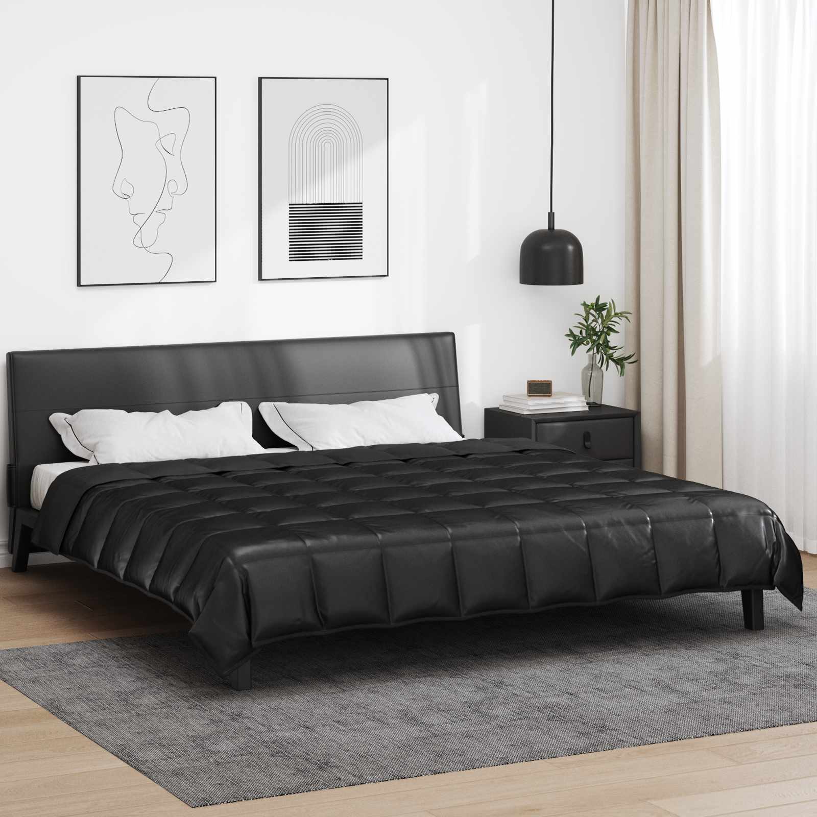 Zomer Dekbed Zwart 200 x 200 cm Satijn en Microfiber is nu te koop bij PeponiXL, paradijselijk wonen!