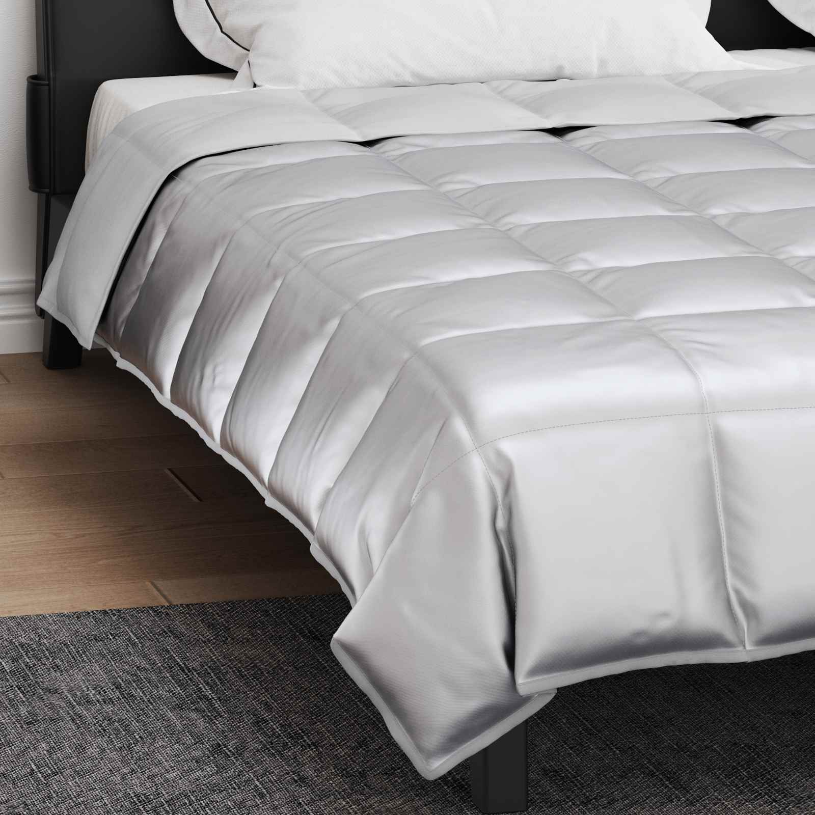 Zomer Dekbed Zilver 220 x 240 cm Satijn en Microfiber is nu te koop bij PeponiXL, paradijselijk wonen!