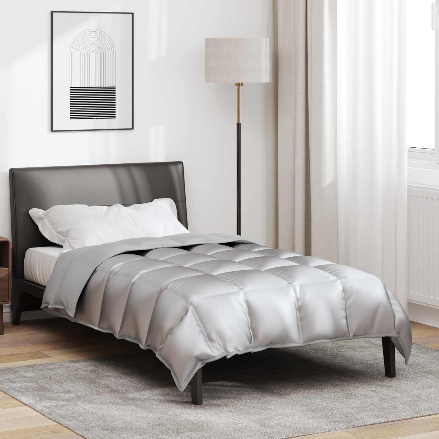 Winter Dekbed Zilver 135 x 200 cm Satijn en Microfiber is nu te koop bij PeponiXL, paradijselijk wonen!