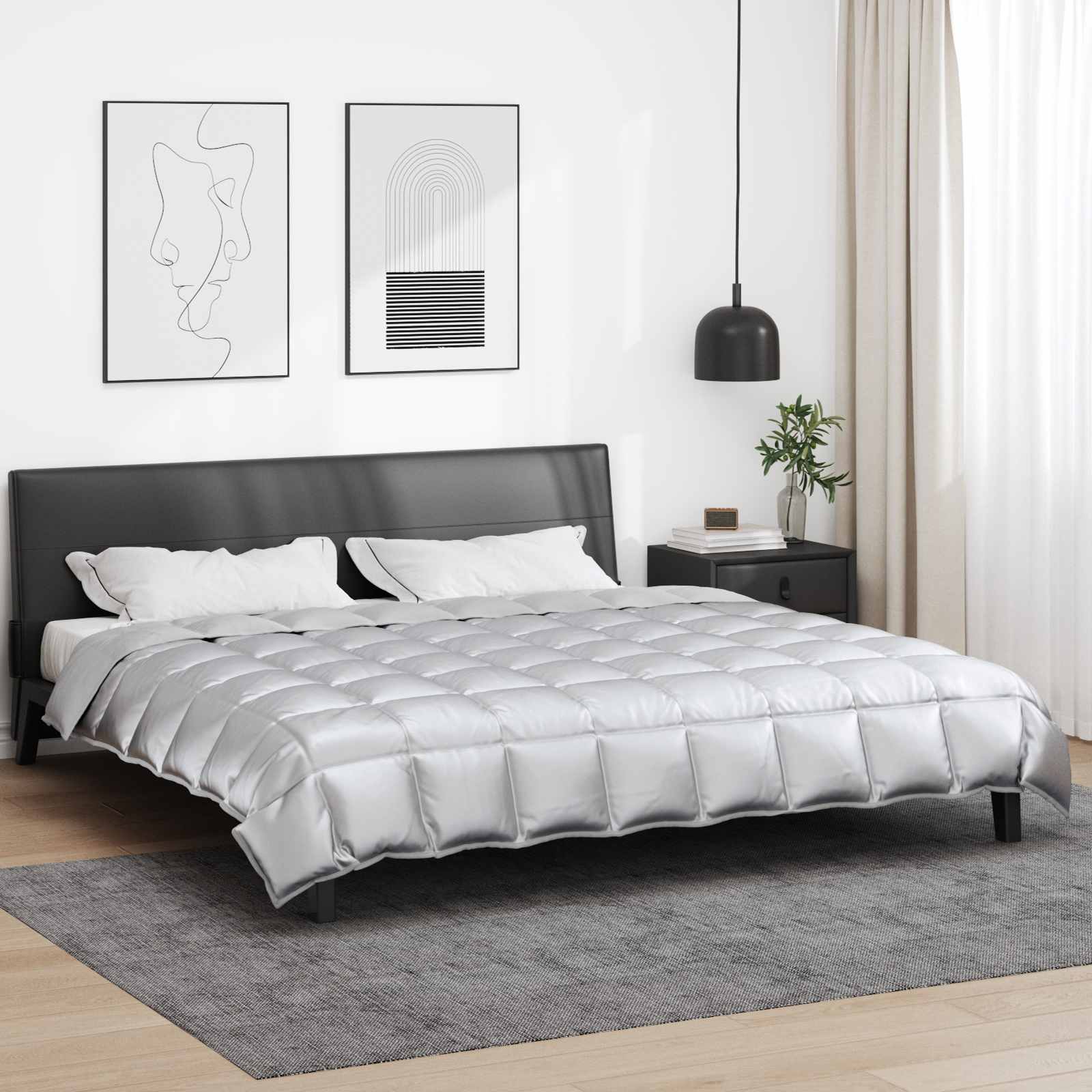 Winter Dekbed Zilver 200 x 240 cm Satijn en Microfiber is nu te koop bij PeponiXL, paradijselijk wonen!