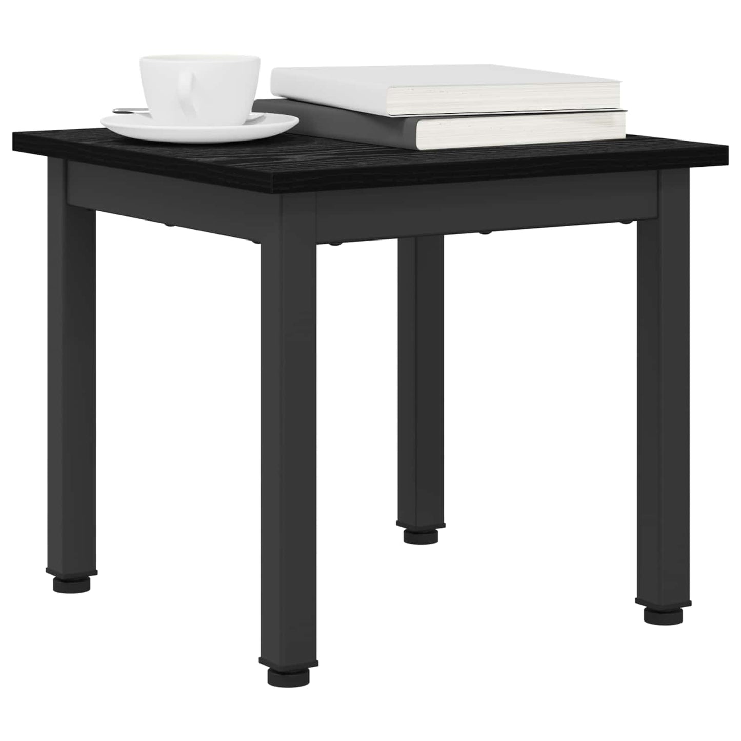 Salontafel Zwart Eiken 40 x 40 x 36 cm Bewerkt hout is nu te koop bij PeponiXL, paradijselijk wonen!