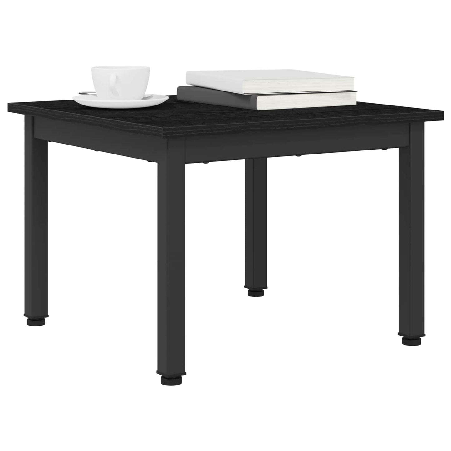 Salontafel Zwart Eiken 50 x 50 x 36 cm Bewerkt hout is nu te koop bij PeponiXL, paradijselijk wonen!