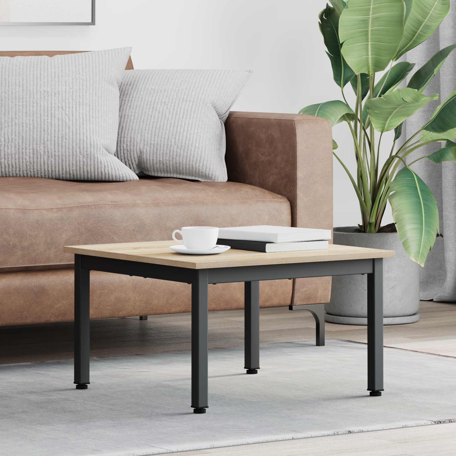 Salontafel Sonoma 60 x 60 x 36 cm Bewerkt hout is nu te koop bij PeponiXL, paradijselijk wonen!