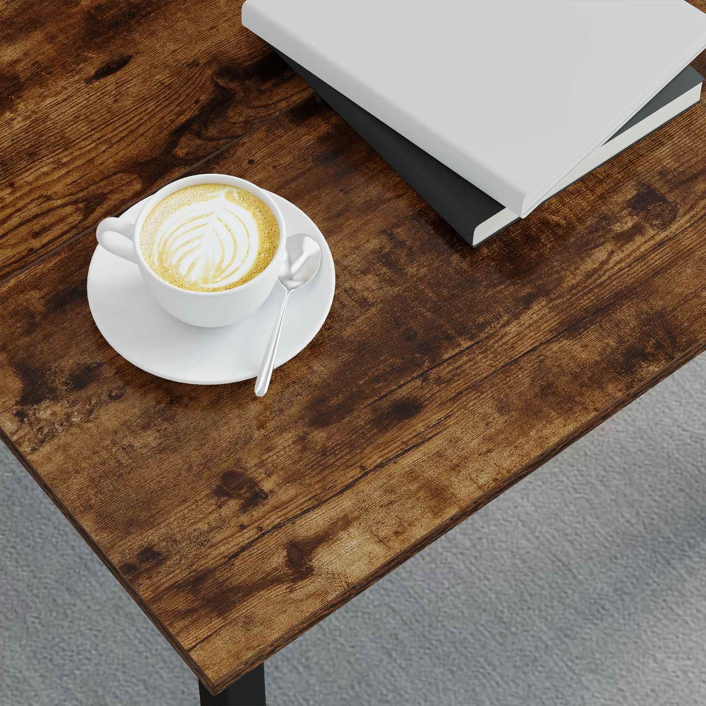 Salontafel Rook Eik 60 x 60 x 36 cm Bewerkt hout is nu te koop bij PeponiXL, paradijselijk wonen!