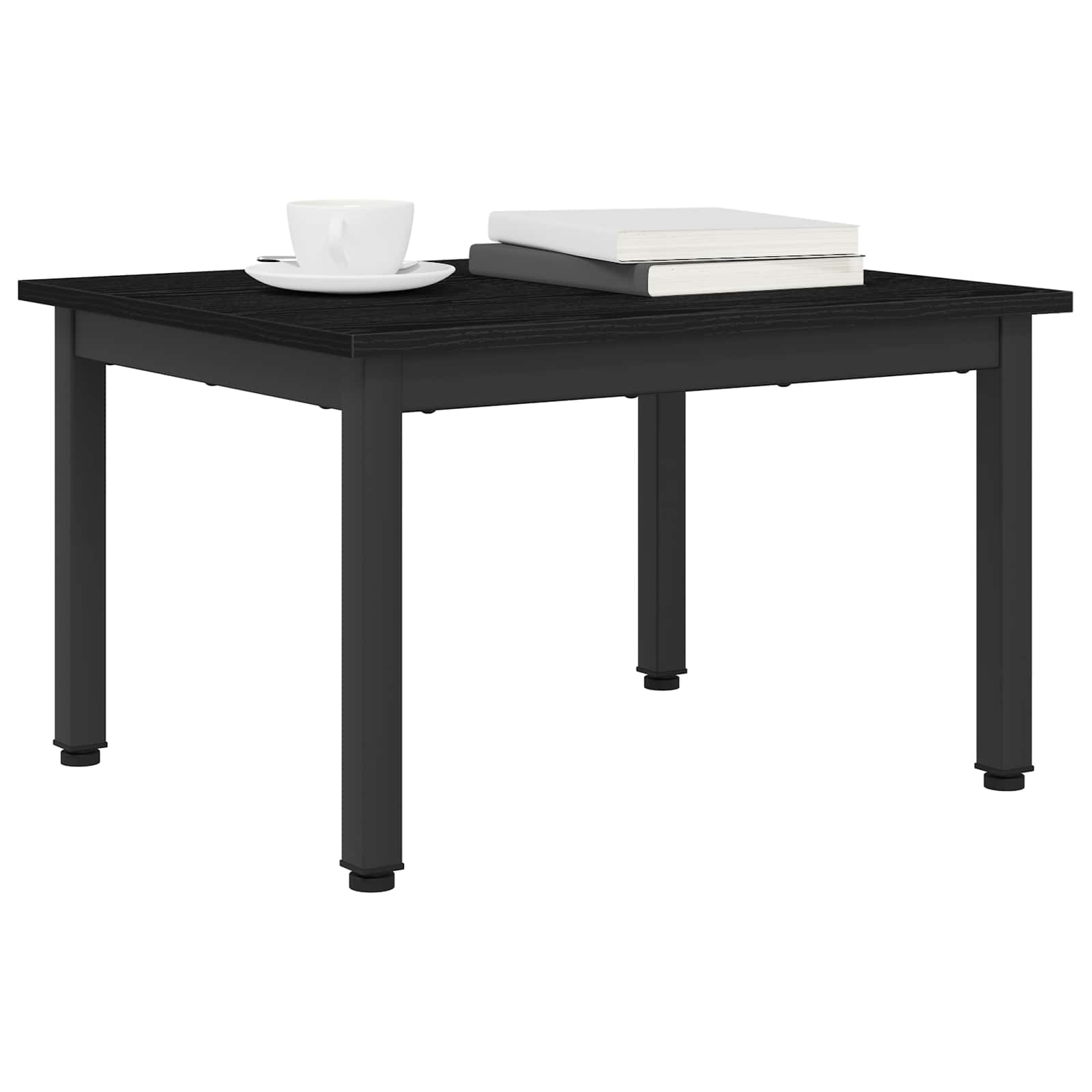 Salontafel Zwart Eiken 60 x 50 x 36 cm Bewerkt hout is nu te koop bij PeponiXL, paradijselijk wonen!