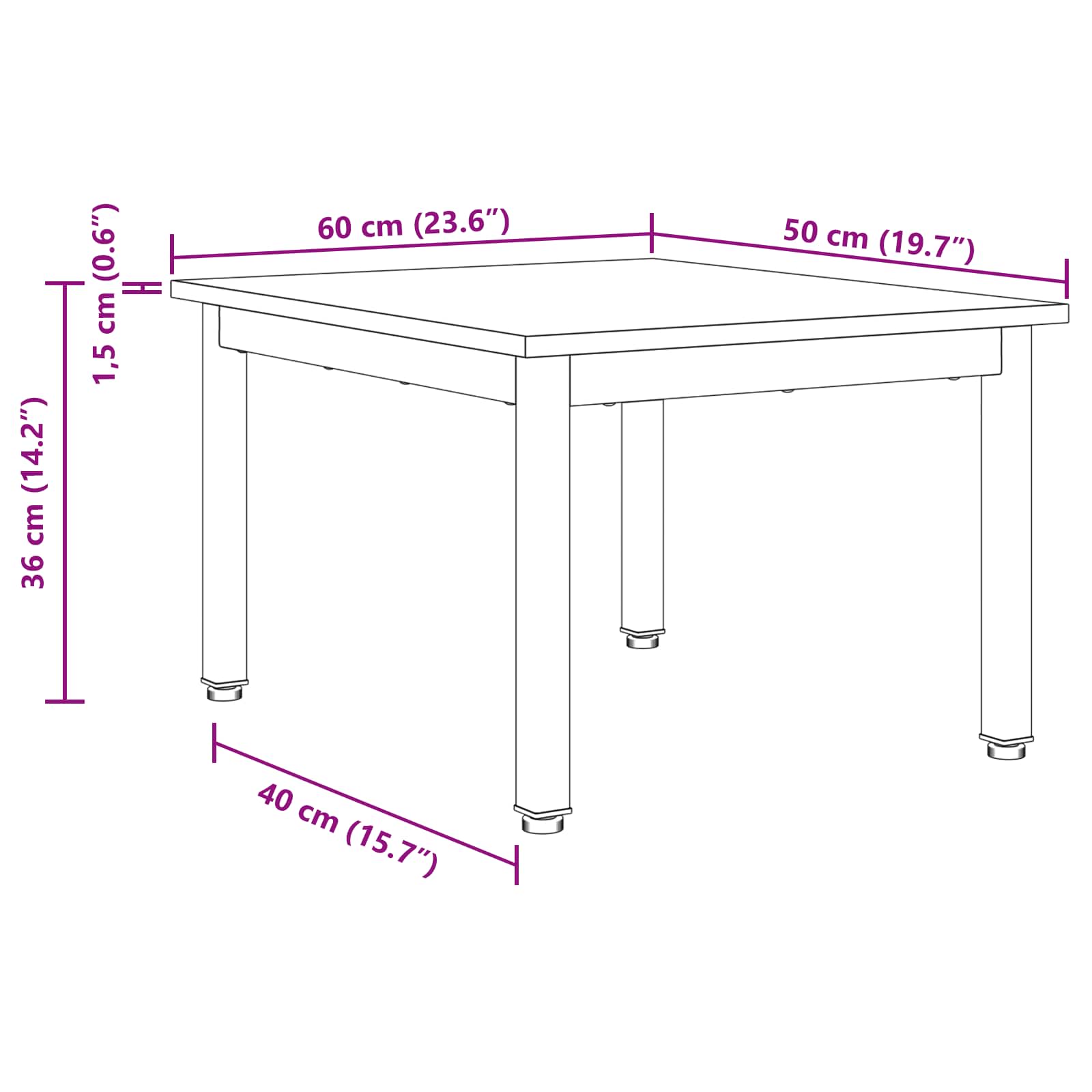 Salontafel Grijs Sonoma 60 x 50 x 36 cm Bewerkt hout is nu te koop bij PeponiXL, paradijselijk wonen!