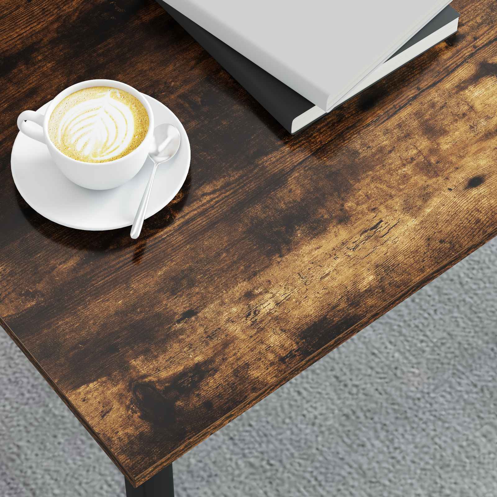 Salontafel Rook Eik 70 x 50 x 36 cm Bewerkt hout is nu te koop bij PeponiXL, paradijselijk wonen!