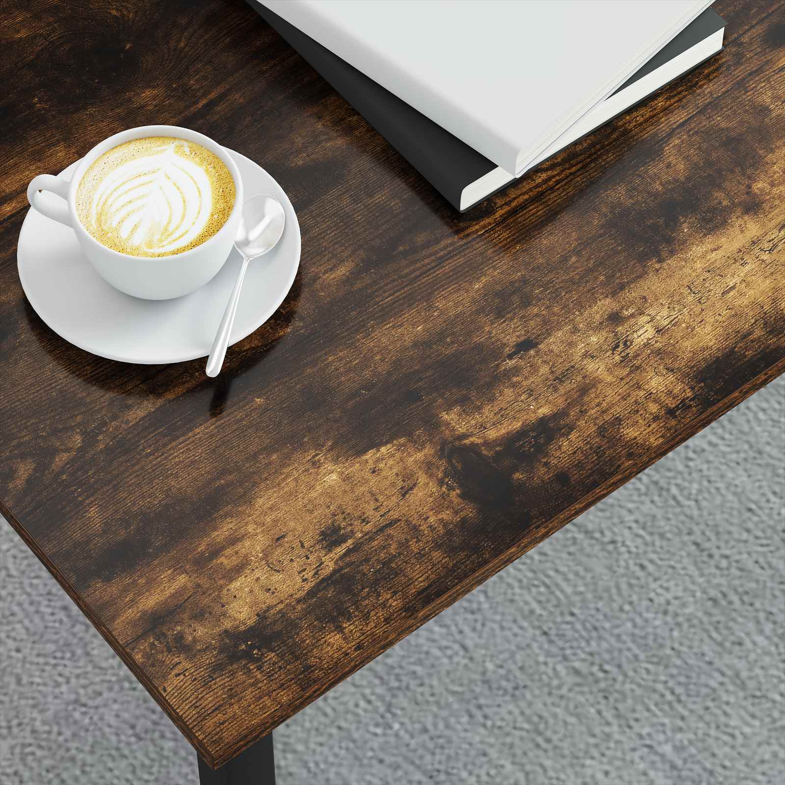 Salontafel Rook Eik 100 x 50 x 45 cm Bewerkt hout is nu te koop bij PeponiXL, paradijselijk wonen!