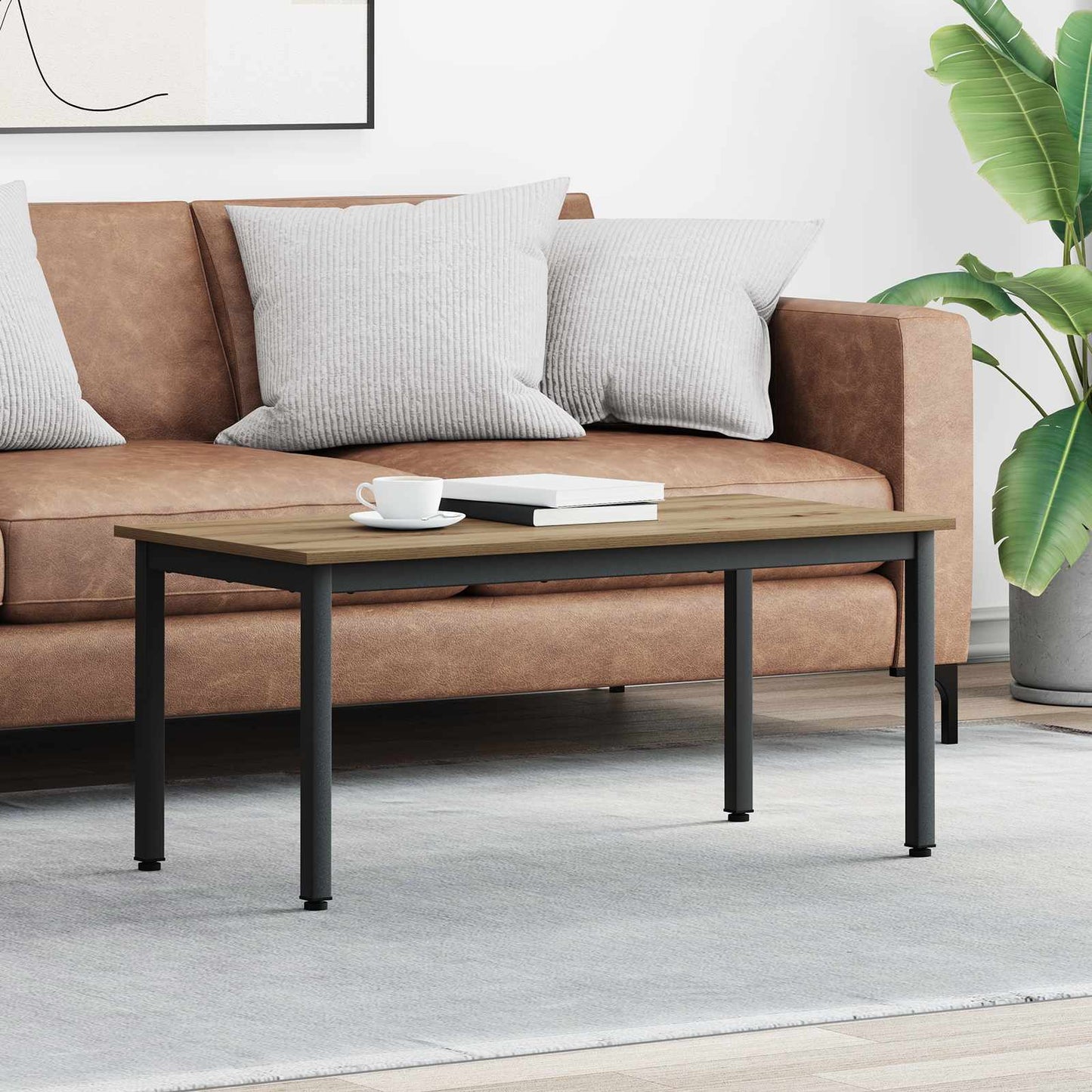 Salontafel Ambachtelijk eiken 100 x 50 x 45 cm Bewerkt hout is nu te koop bij PeponiXL, paradijselijk wonen!