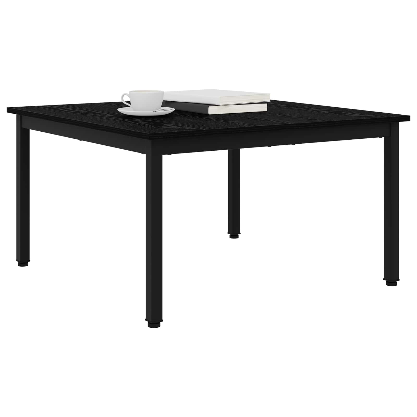 Salontafel Zwart Eiken 80 x 80 x 45 cm Bewerkt hout is nu te koop bij PeponiXL, paradijselijk wonen!