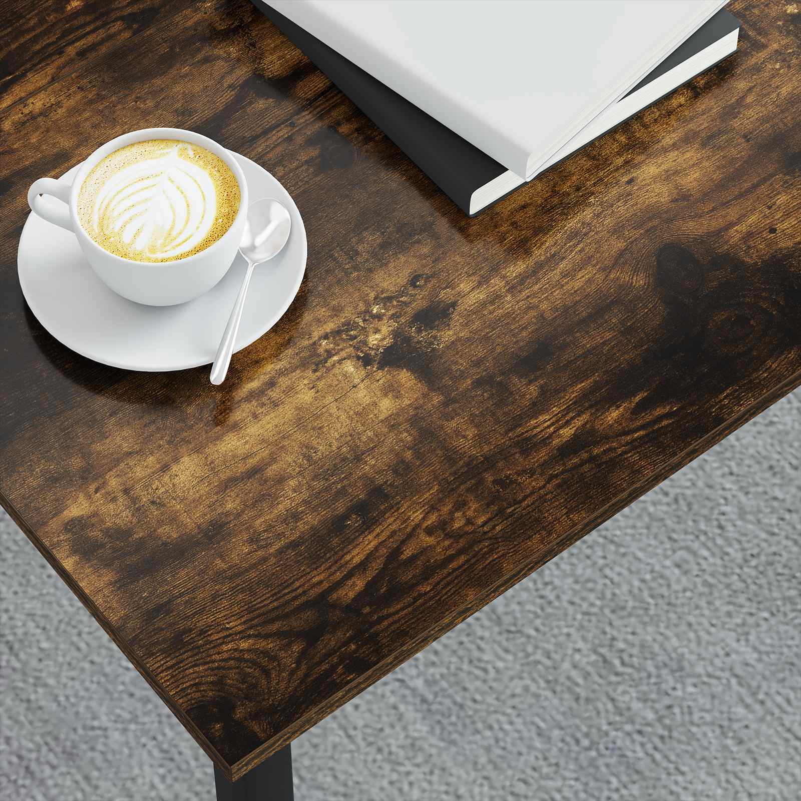 Salontafel Rook Eik 80 x 80 x 45 cm Bewerkt hout is nu te koop bij PeponiXL, paradijselijk wonen!