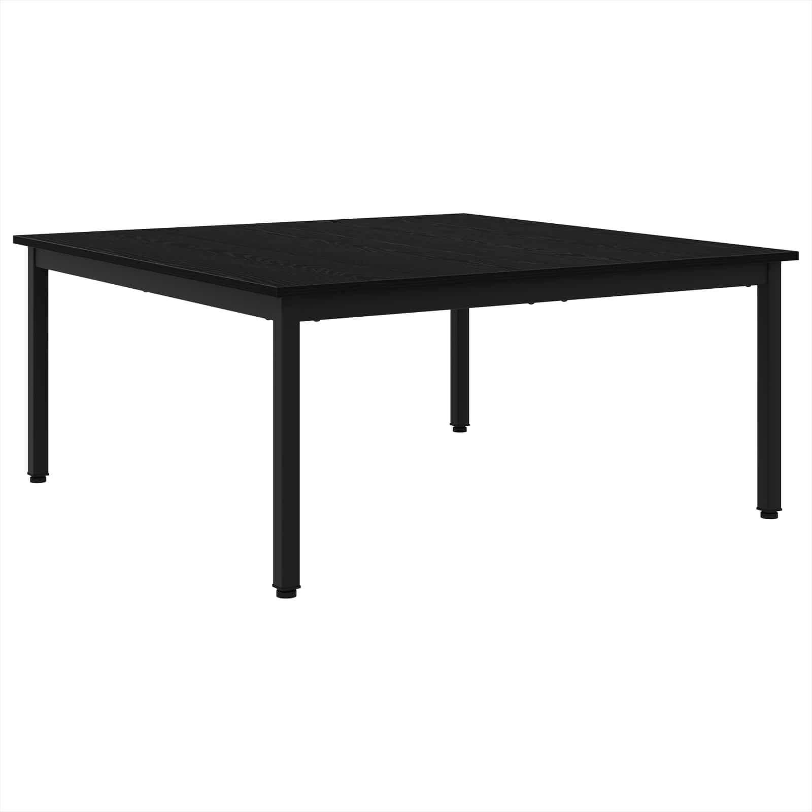 Salontafel Zwart Eiken 100 x 100 x 45 cm Bewerkt hout is nu te koop bij PeponiXL, paradijselijk wonen!