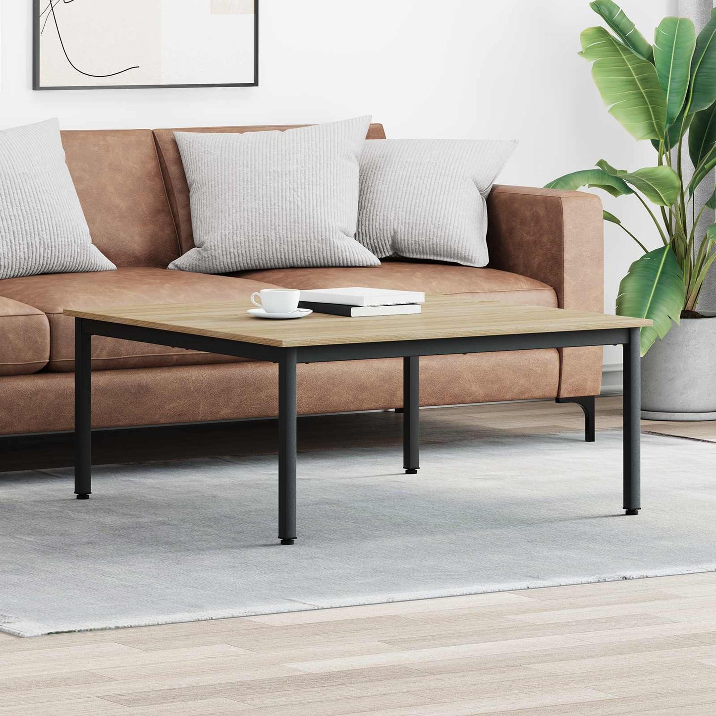 Salontafel Sonoma 100 x 100 x 45 cm Bewerkt hout is nu te koop bij PeponiXL, paradijselijk wonen!