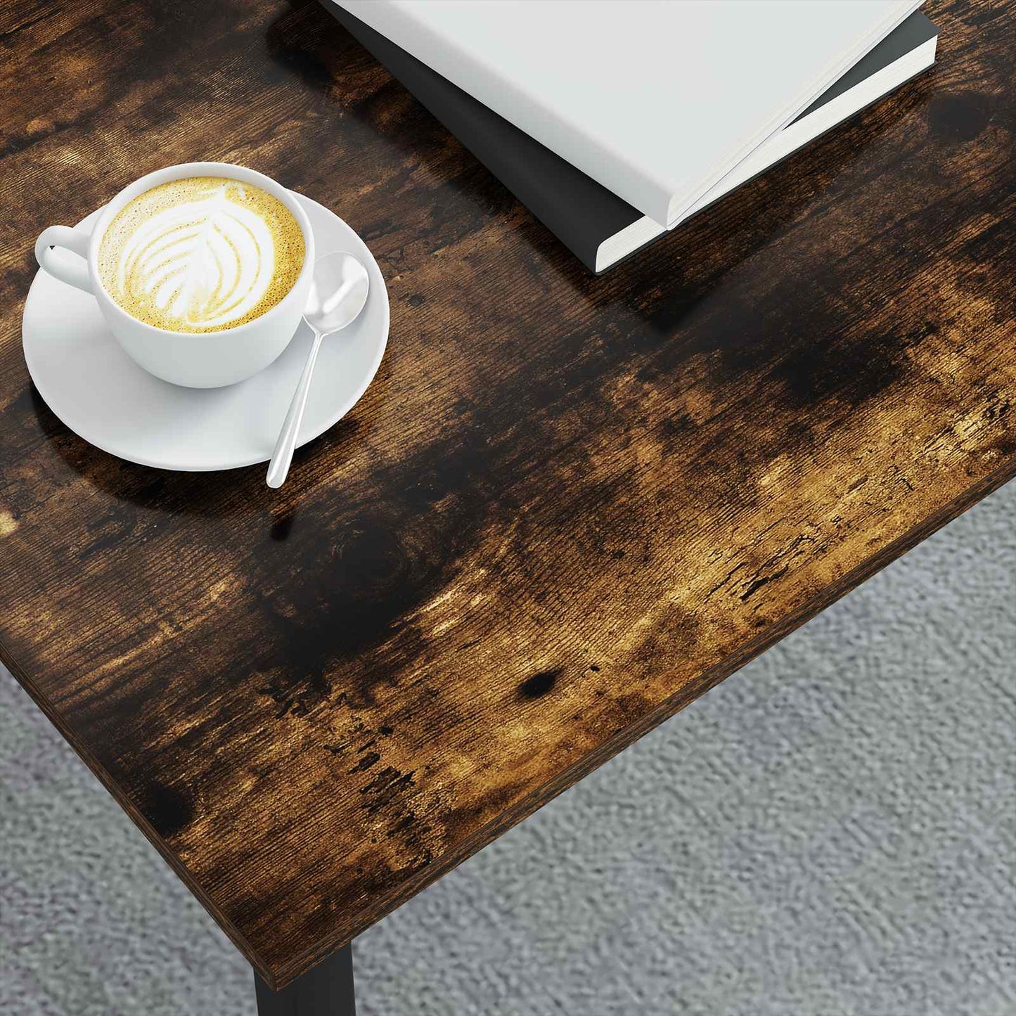 Salontafel Rook Eik 100 x 100 x 45 cm Bewerkt hout is nu te koop bij PeponiXL, paradijselijk wonen!