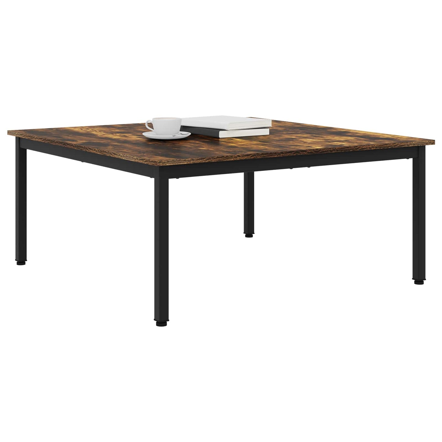 Salontafel Rook Eik 100 x 100 x 45 cm Bewerkt hout is nu te koop bij PeponiXL, paradijselijk wonen!
