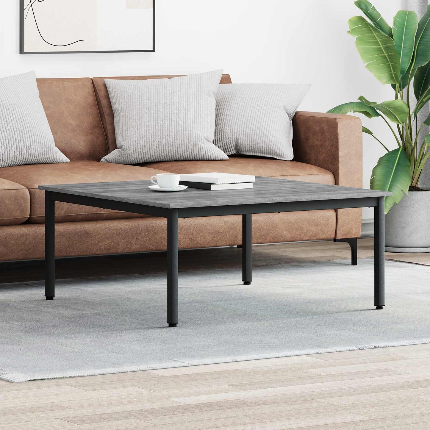 Salontafel Grijs Sonoma 100 x 100 x 45 cm Bewerkt hout is nu te koop bij PeponiXL, paradijselijk wonen!