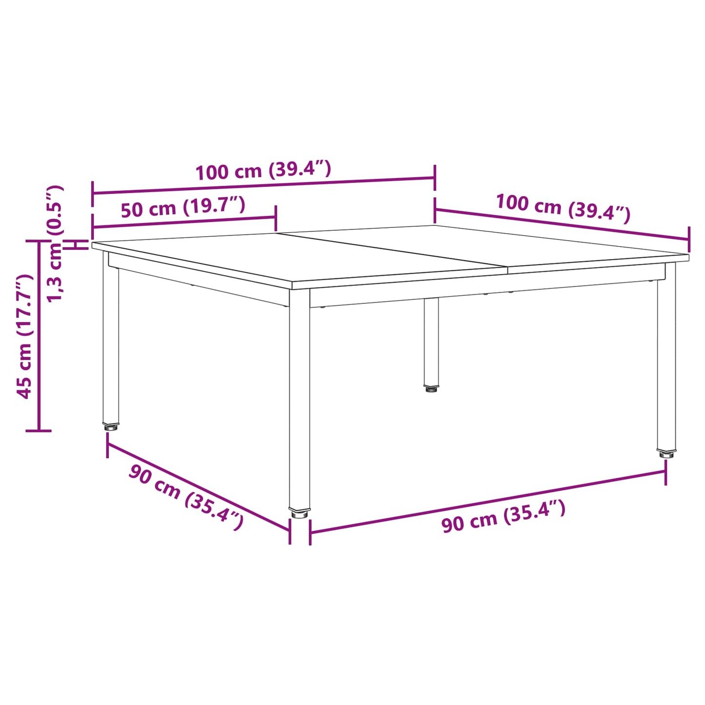 Salontafel Grijs Sonoma 100 x 100 x 45 cm Bewerkt hout is nu te koop bij PeponiXL, paradijselijk wonen!
