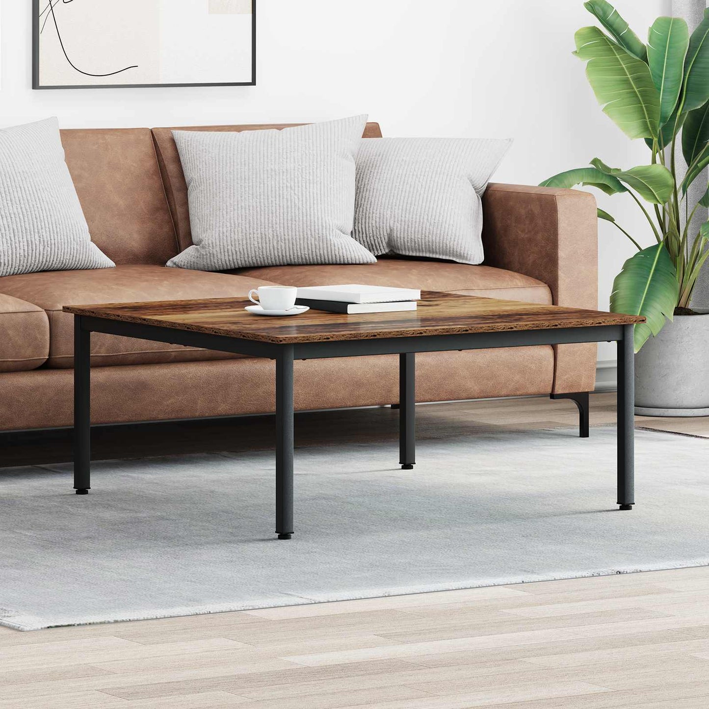 Salontafel Oudhout 100 x 100 x 45 cm Bewerkt hout is nu te koop bij PeponiXL, paradijselijk wonen!