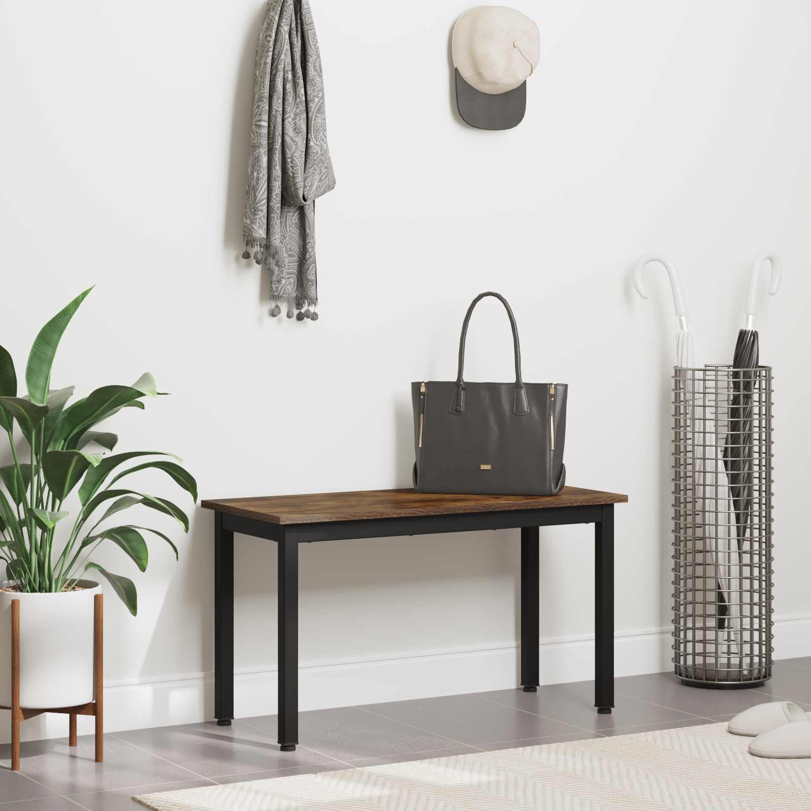 Bank Rook Eik 80 x 35 x 45 cm Bewerkt hout is nu te koop bij PeponiXL, paradijselijk wonen!